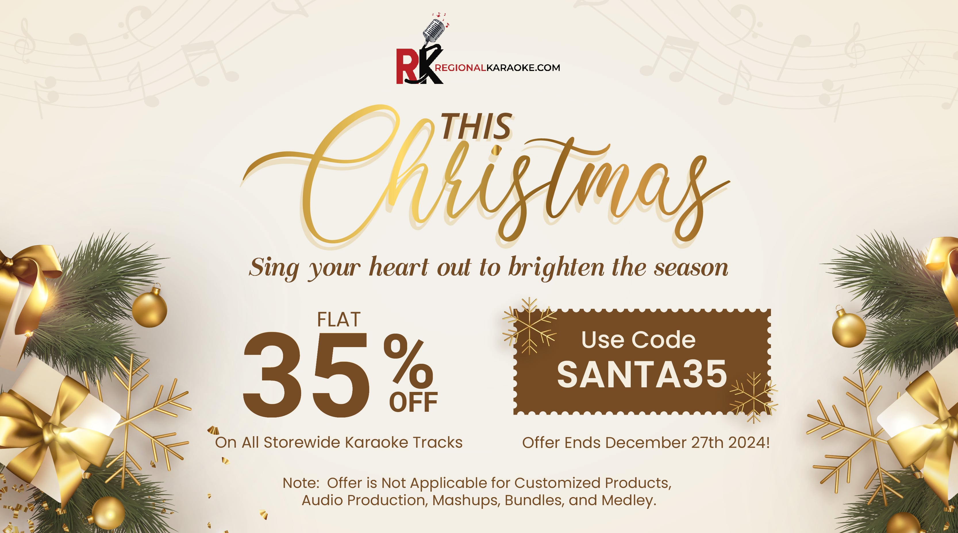 Christmas Sale: Sing Your Heart Out with Flat 35% Off on All Tracks – Regional Karaoke!